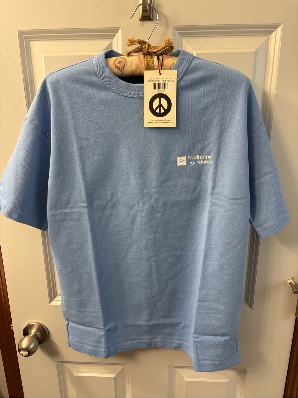 New! Madhappy Light Blue Foundation Logo Tee